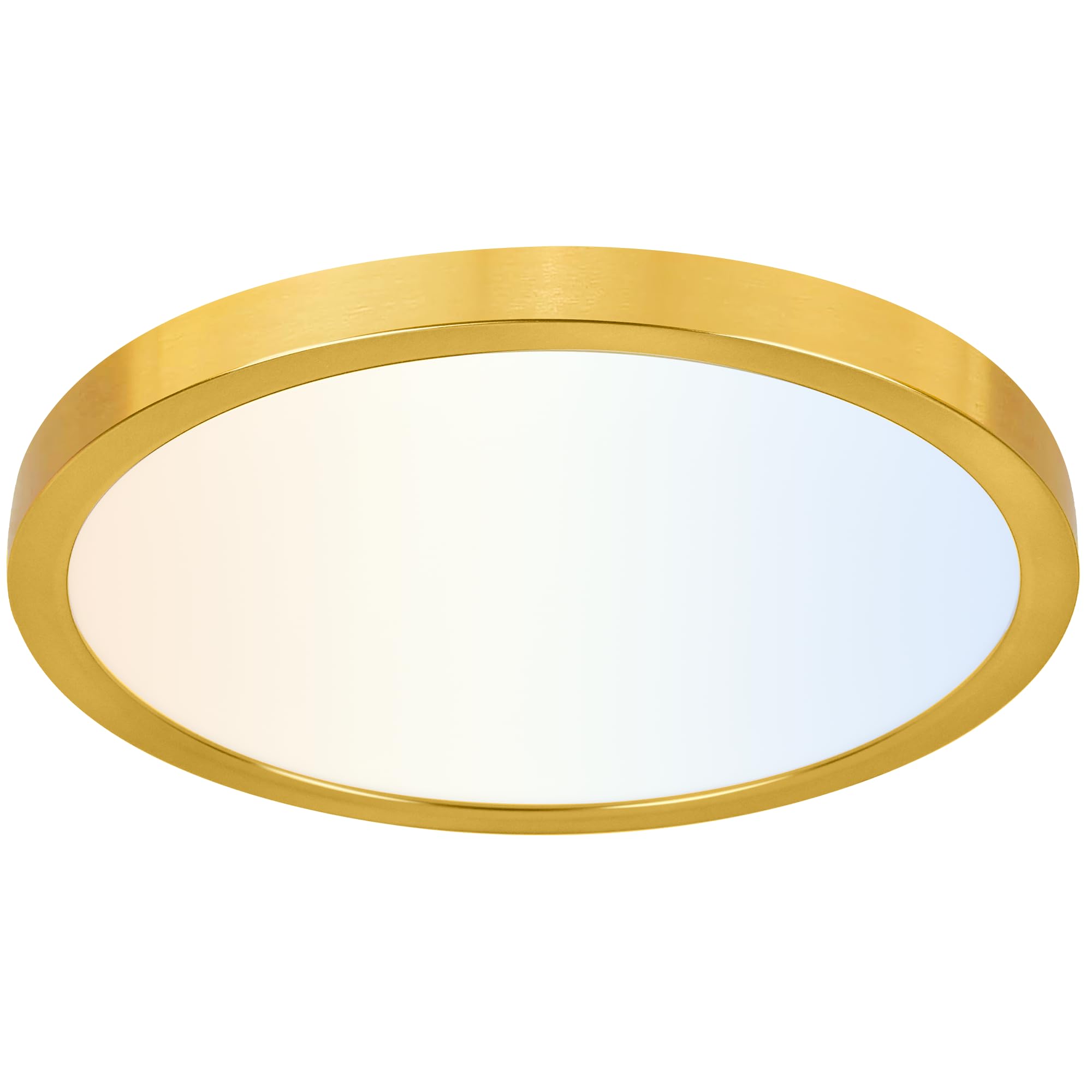 Photo 1 of hykolity 12 Inch Selectable CCT LED Round Flat Panel Light, 24W 3000K/4000K/5000K, Edge-Lit Flush Mount Ceiling Light Fixture for Kitchen, Bedroom, Laundry and Closet Room?Gold