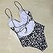 Women Sexy Floral Print One Piece Monokini Lace up Padding Backless Swimsuit (M, Floral, m)