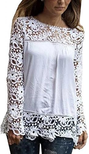 Lovaru Women's Lace Sleeve Chiffon Patchwork Shirt Fashion Blouse