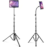 elitehood 72" Adjustable iPad Stand Floor, Heavy Duty Tablet Tripod Stand, Floor Tablet Tripod Holder for iPad Pro 12.9 Mini Air, iPhone and 4.7-13 inches Devices