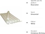 REQUISITE NEEDS Pack 10 Colourful Paraffin Wax Dinner Stick Candles White view 4
