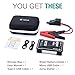 Vekkia Portable Lithium Car Jump Starter Power Pack Battery Booster, 1000A Peak Start Dead Batteries of 7.0L Gas Engine. 4X-Efficiency-Output Tech, 40% More Powerful. Smart Clamp, Case & Cable Incl.