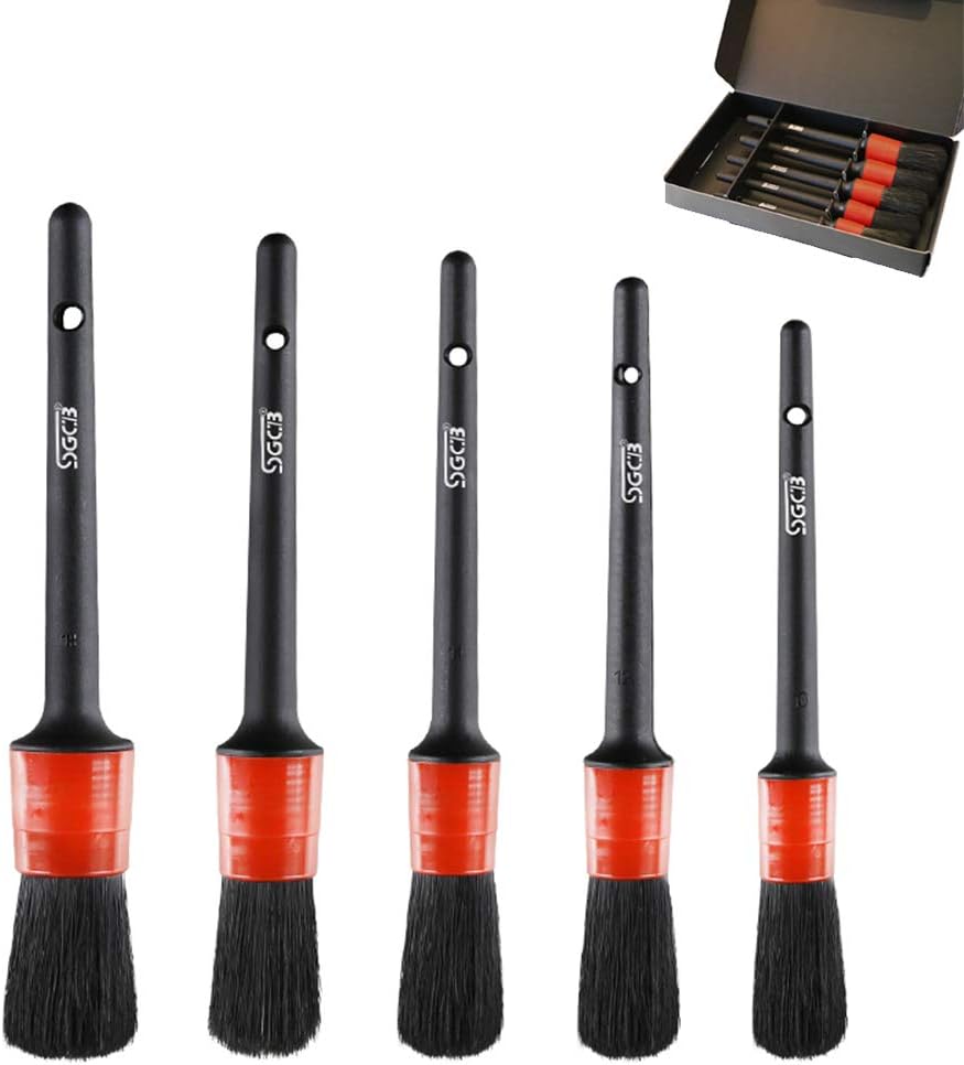 CCMART Auto Detailing Brush Set (Set of 5), Detail Brushes Perfect for