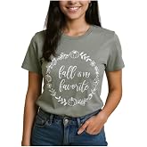 Fall Fun Holiday T-Shirts Spooky Ghost Pumpkin Thanks Graphic Tops Autumn