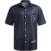 Hardaddy Men's Hawaiian Shirt Short Sleeves Coconut Printed Button Down Summer Beach Casual Shirts
