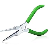 SPEEDWOX Mini Needle Nose Pliers Thin Serrated Jaw 4-1/2 Inches Small Long Nose Pliers Micro Precision Wire Looping Fine Chain Nose Plier Professional Jewelry Making Tool Beading Hobby Craft Supplies
