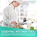 O'Creme 8 Inch Gold-Colored-Exterior Stainless Steel Precision Kitchen Culinary Offset Tweezer Tongs