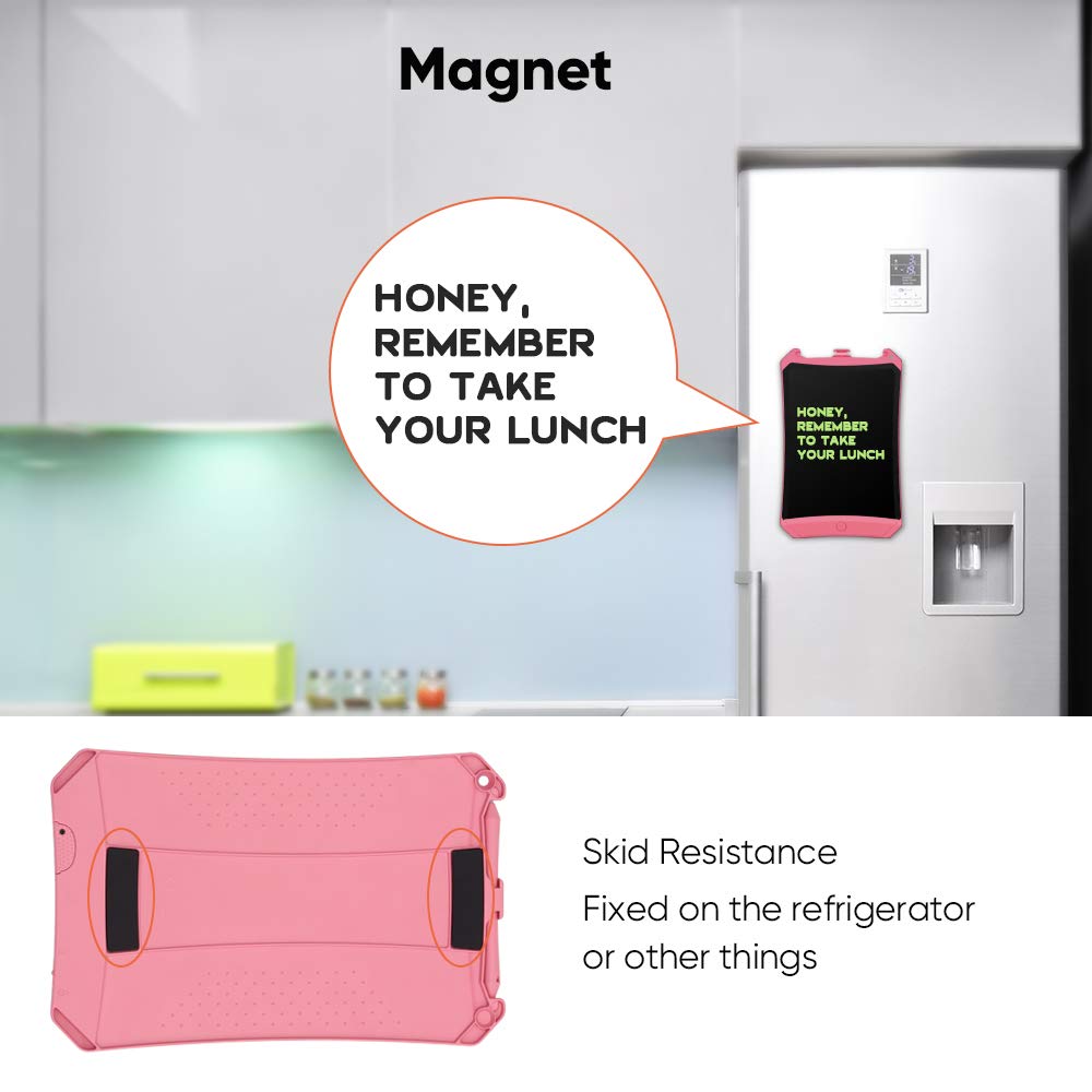 LCD Writing Tablet, 8.5 Inch Electronic Drawing Writing Board for Kids & Adults, Handwriting Paper Doodle Pad for School Office Fridge or Family Memo Electronic Graphic Drawing Tablet (Pink)