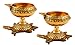 Hashcart (Set of 10 Handmade Indian Puja Brass Oil Lamp - Golden Diya Lamp Engraved Design Dia with Turtle Base