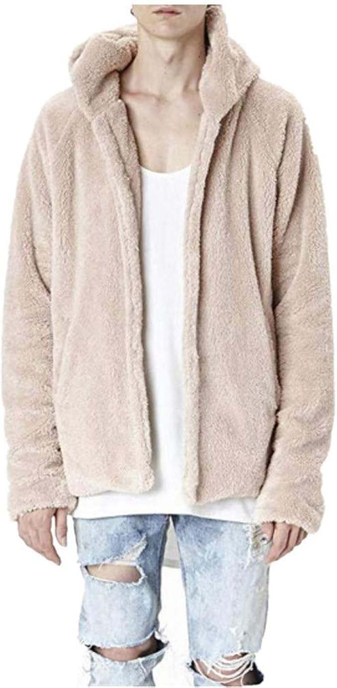 HX fashion Autumn Winter Men's Teddy Jacket Jacket Fleece Teddy Fleece