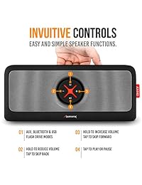 Altavoz Bluetooth Altavoces, Alpatronix [ax440] 30 W Ultra portátil bluetooth Wireless Stereo HD W Loud, Graves potentes, USB Flash Drive Apoyo & Powerbank perfecto para la playa, piscina, Golf & Home, color negro