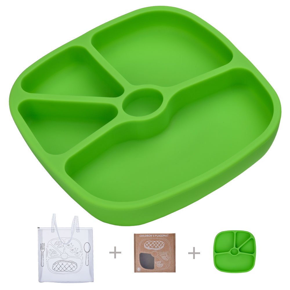 TOPQSC Platos para Bebé Platos de Bebé de silicona Antibacterianos Platos para