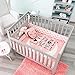 DreamPartyWorld Moon and Stars Baby Girls Crib Bedding Nursery Set Gift Bedding Pink 100% Cotton