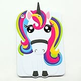 iPad Mini 4 Case Unicorn, Awsaccy(TM) Cute Cool 3D Unicorn Horse Cartoon Animal Rainbow Soft Silicone Rubber Gel Case Back Protection Cover for Apple iPad Mini 4 2015 Release