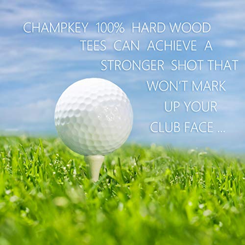 Champkey 100 Natural Hardwood Golf Tees Pack of 120 Reduce Friction