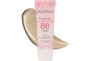 pūrlisse Radiant Glow Illuminating BB Cream with SPF 30 - Glow BB Cream Enriched with Goji & Hawthorn Berry for Dewy Skin - Helps to Improve Skin Texture & Radiance - Light (1.4 oz)