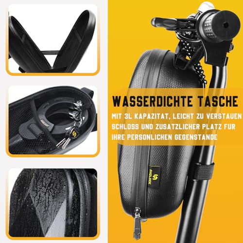 AMZLOCK E Scooter Lock, 8mm Thick Chain Lock for E Scooter, Handcuff Lock with Bag for Scooter, Bike, Motorcycle