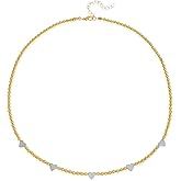 Sonateomber Gold Silver Heart Pendant Necklace for Women, Chunky Statement Love Pendants Choker Toggle Necklaces Prom Valentines Fashion Holiday Jewelry Gift