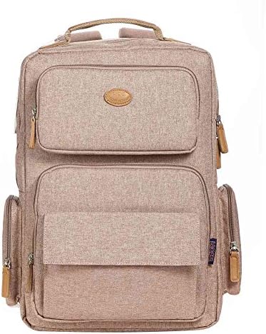 Laptop Outdoor Backpack, Travel Hiking Camping Rucksack Pack, Casual Large College School Daypack, Shoulder Book Bags Back Fits Under 15.6-Inch Notebook (Khaki)