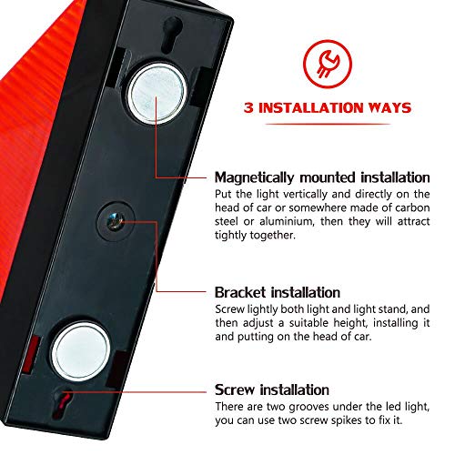 2-in-1 LED Warning Triangle Light Roadside Hazard Warning Light Reflective Warning Road Safety Triangle Kit Led Emergency Beacon Light Rooftop Strobe Light for Car Truck Boat - Thumbnail 5