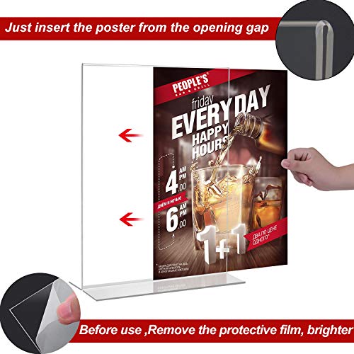 image for T-SIGN Acrylic Sign Holder 8.5 x 11 Inches T Shaped Double-Sided, Tabl
