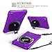 BRAECN for iPad Mini5 Shockproof Case Three Layer Drop Protection Rugged Protective Heavy Duty iPad Mini4 Case with 360 Degree Swivel Stand/Hand Strap and Shoulder Strap for iPad Mini 5/4 Case(Purple)