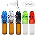 Snuff Bullet Acrylic Plastic Snuff Dispenser Snorter Bullet Rocket Shape Nasal Sniff by BesTim Digital (5pcs Glass Bottle 67MM)