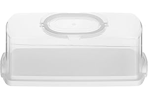 BUTIFULSIC Portable Bread Storage Container with Lid and Handle, Rectangular Loaf Cake Carrier Box, Airtight