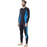 Hevto Wetsuits Men 3/2mm Neoprene Front Zip Shorty Full Wet Suit in Cold Water for Swimming Surfing Diving Keep Warm