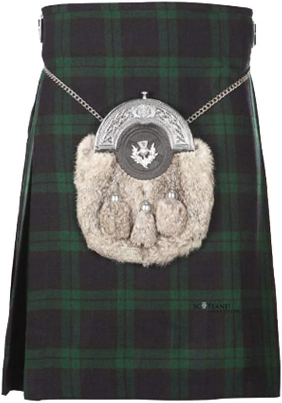 Mens 5 Yard Black Watch Tartan Kilt BNWT Waist Sizes 30 โ 50 inches Clan