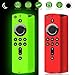 [2 Pack ] Firestick Remote Case, Silicone Fire Remote Cover Compatible with 4K Firestick TV Stick, Firetv Remote Cover Case, Lightweight Anti Slip Shockproof (Glowing Green & Red not Glow)