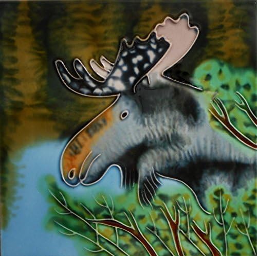 Tile Craft 4 X 4 INCH Moose Art Ceramic Tile Trivet Coaster