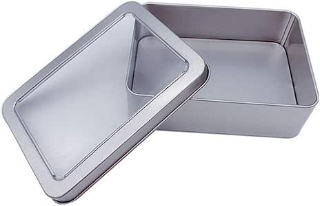 Homeng - Caja Rectangular de Metal Plateado para Caramelos, Organizador