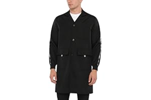 Rswnyirn Industrial Safety Work Coat Long Sleeve And Pockets for Unisex Warehouse Workshop Use Black Medium