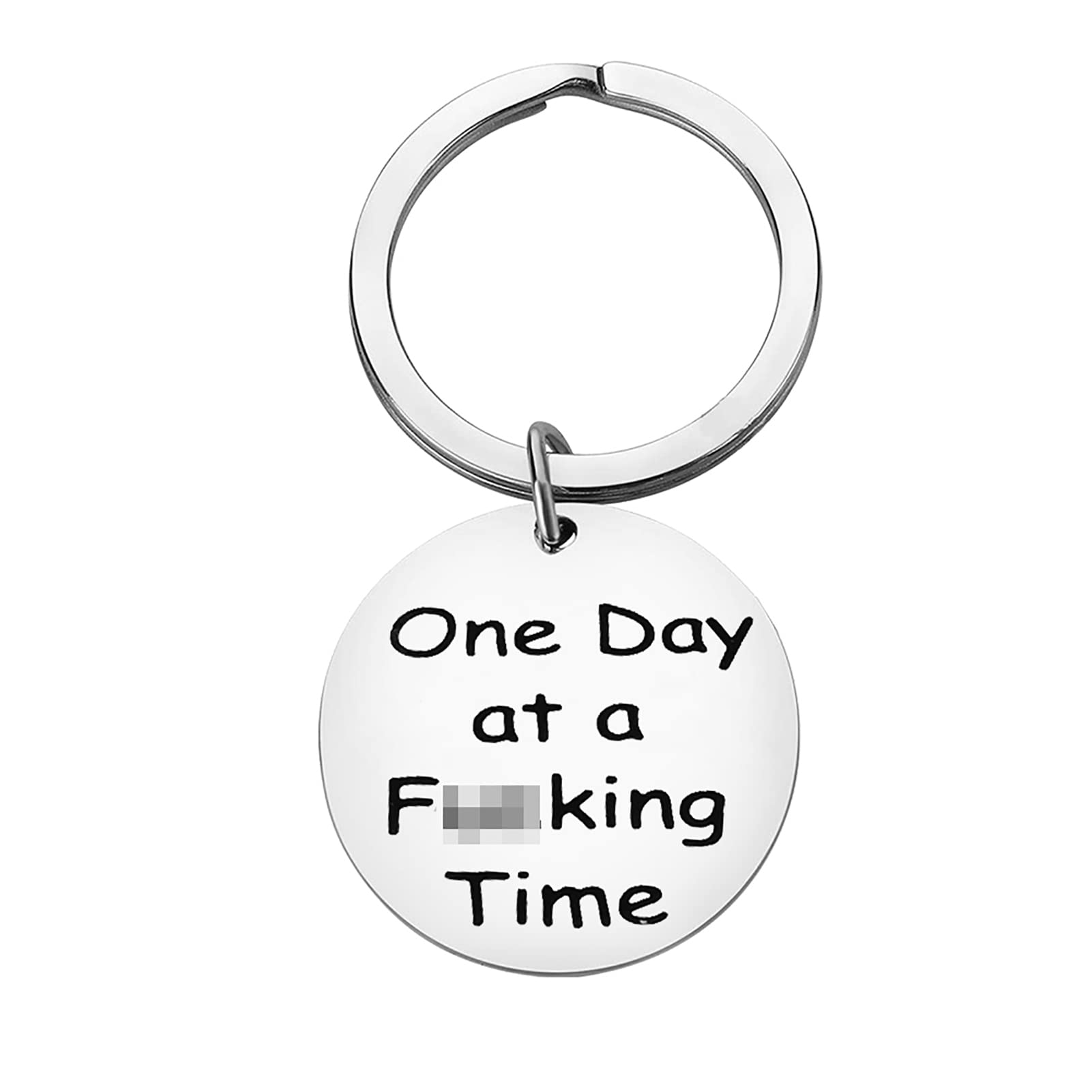 Sobriety Gift Keychain One Day at a Time Keychain AA Gift NA Recovery Sobriety Alcoholics Anonymous Recovery Gifts New Beginnings Gift Sober Stainless Steel Keyring