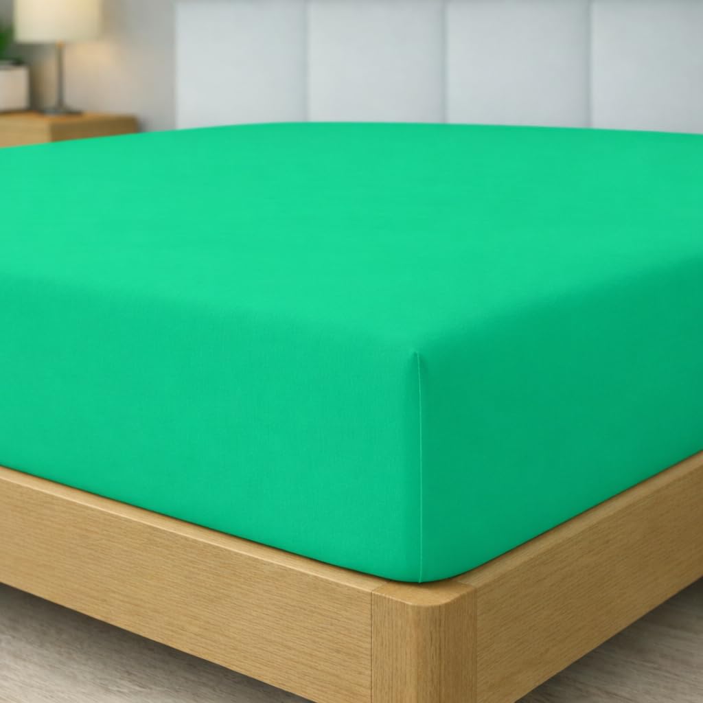 Degrees home Fitted Sheet 90 x 190 cm Adjustable – Brushed Microfibre – Green — image 1