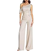winkbay Women's Off The Shoulder Romper Elegant Sleeveless Wide Leg Evening Party Jumpsuits