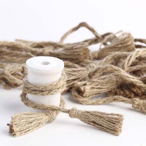 Group of 12 Natural Jute Style Tassel Embellishing Cords