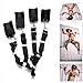 YICO Under Bed Restraint Set for Sex Play Adult Sex Things Sturdy Adjustable Strap with Soft Fur Wrist Hand and Ankle Cuffs Bondage Collection for Women Men Couple Pleasure, King Sized Mattress