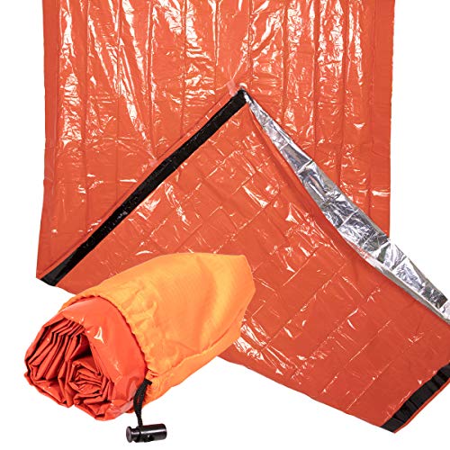 Rescue Guard Emergency Sleeping Bag Survival Blanket - Waterproof Bivy Sack for Winter Extreme Cold Gear Thermal Portable Outdoor Equipment (1) - Thumbnail 5