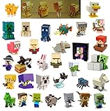 Series 4 Red Minecraft Minifigures Case Set of 36 Mini Figures in Blind Boxes Alex Steve Creeper Horse Ghost Dog Bunny Spider Sheep Cat Zombie Duck Villager Bats Gold