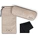 Yulan Hard Shell Glasses Case,Linen Fabric Large Case for Eyeglasses and Sunglasses(Includes Glasses Pouch)(Khaki)