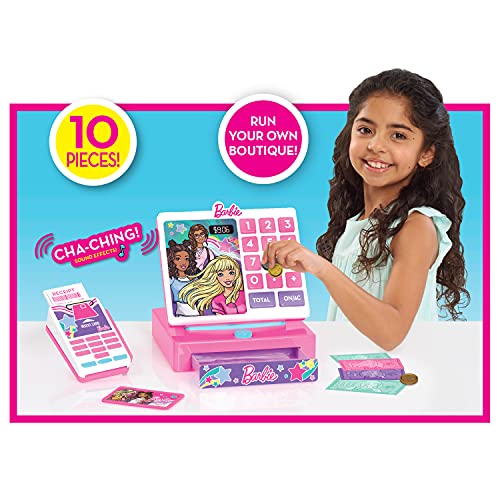 Barbie Trendy Cash Register with Sounds, Pretend Money, and Credit Card