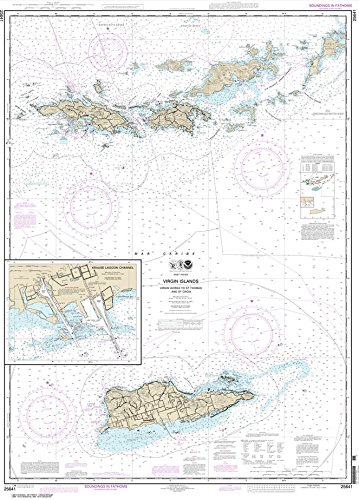 Paradise Cay Publications NOAA Chart 25641: Virgin Islands-Virgin Gorda to St. Thomas and St. Croix; Krause Lagoon Channel, 32.8 X 45.7, TRADITIONAL PAPER