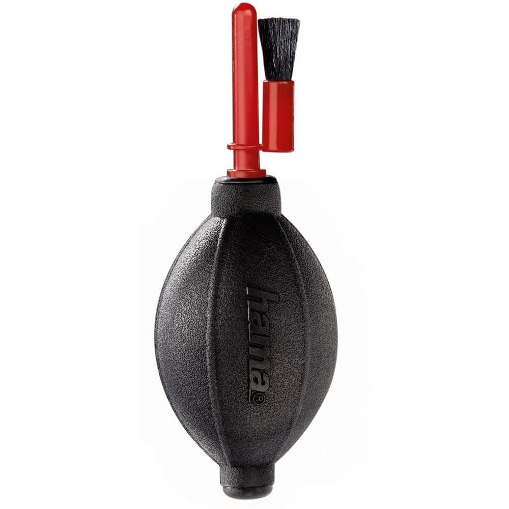 Hama Dust Ex Brush 55" Air Blower for Camera (Camera Cleaning for DSLR, Lenses, Eyepieces, Optics, Sensitive Surfaces, Air Blower with Valve System, 16.6 cm Length) Red/Black