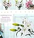 Artificial flowers, Meiwo 5pcs Artificial Lillies with 3 Buds, Full Bloom Artificial Latex Real Touch Flowers for Home Decor, Wedding, Parties, Offices, Restaurants(White)