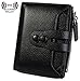YALUXE Women's RFID Blocking Small Compact Leather Wallet Ladies Mini Purse with ID Window Black