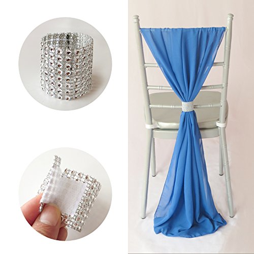 sexyrobot Rhinestone Napkin Rings Wedding Adornment, Napkin Holders for DIY Party Banquet Birthday, Silver (50PCS)