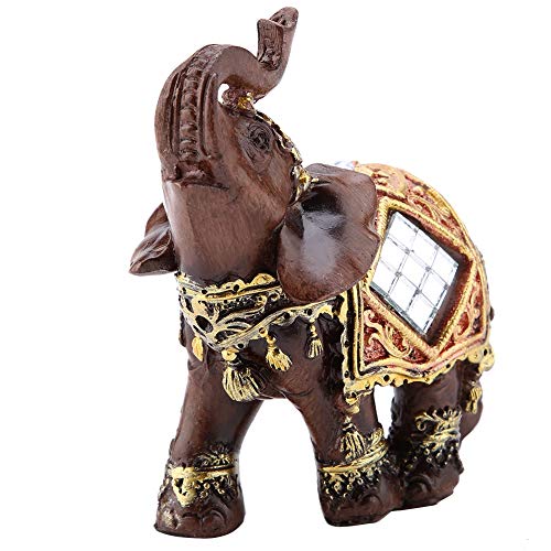 Lucky Wealth Elephant Statue, Lucky Feng Shui Wood Grain Elephant Statue Sculpture Wealth Figurine Gift Home Decoration(#3)