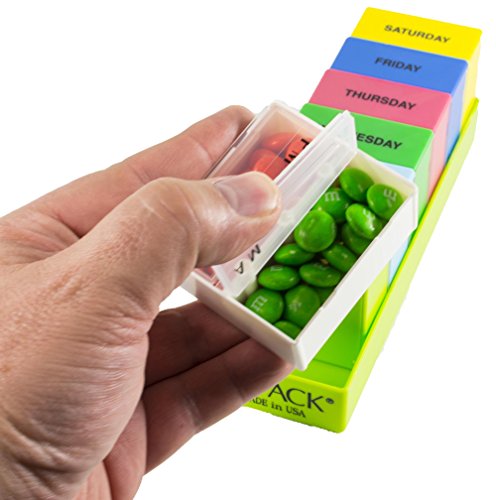 Borin-Halbich The 7 Day Pill Organizer with 7Pack Deep Tray, 2 Compartments - Thumbnail 4